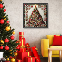 Load image into Gallery viewer, Red Star Fabric Christmas Tree 50*50CM(Canvas) Full Round Drill Diamond Painting