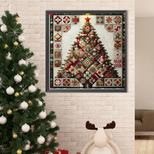 Load image into Gallery viewer, Red Star Fabric Christmas Tree 50*50CM(Canvas) Full Round Drill Diamond Painting