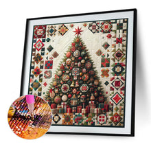 Load image into Gallery viewer, Abstract Fabric Christmas Tree 50*50CM(Canvas) Full Round Drill Diamond Painting