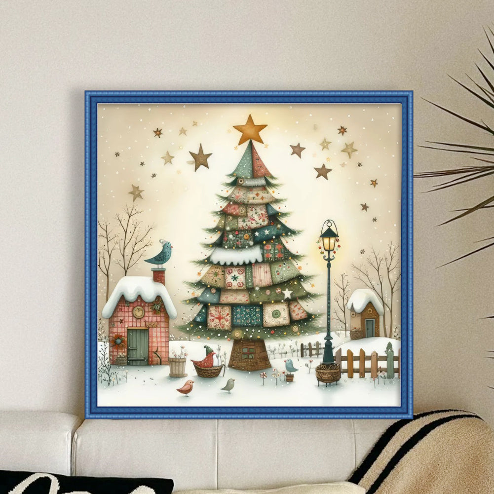Stitched Christmas Tree - Full 11CT Counted Cross Stitch 50x50CM - Yishu