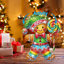 Load image into Gallery viewer, Acrylic Shaking Head Gingerbread Man Diamond Painting Desktop Ornaments for Home
