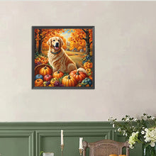 Load image into Gallery viewer, Autumn Dog 40*40CM(Canvas) Full Round Drill Diamond Painting