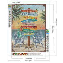 Load image into Gallery viewer, Beach Woodblock Print 30*40CM(Canvas) Full Round Drill Diamond Painting