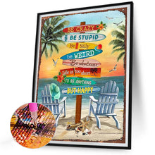 Load image into Gallery viewer, Beach Woodblock Print 30*40CM(Canvas) Full Round Drill Diamond Painting