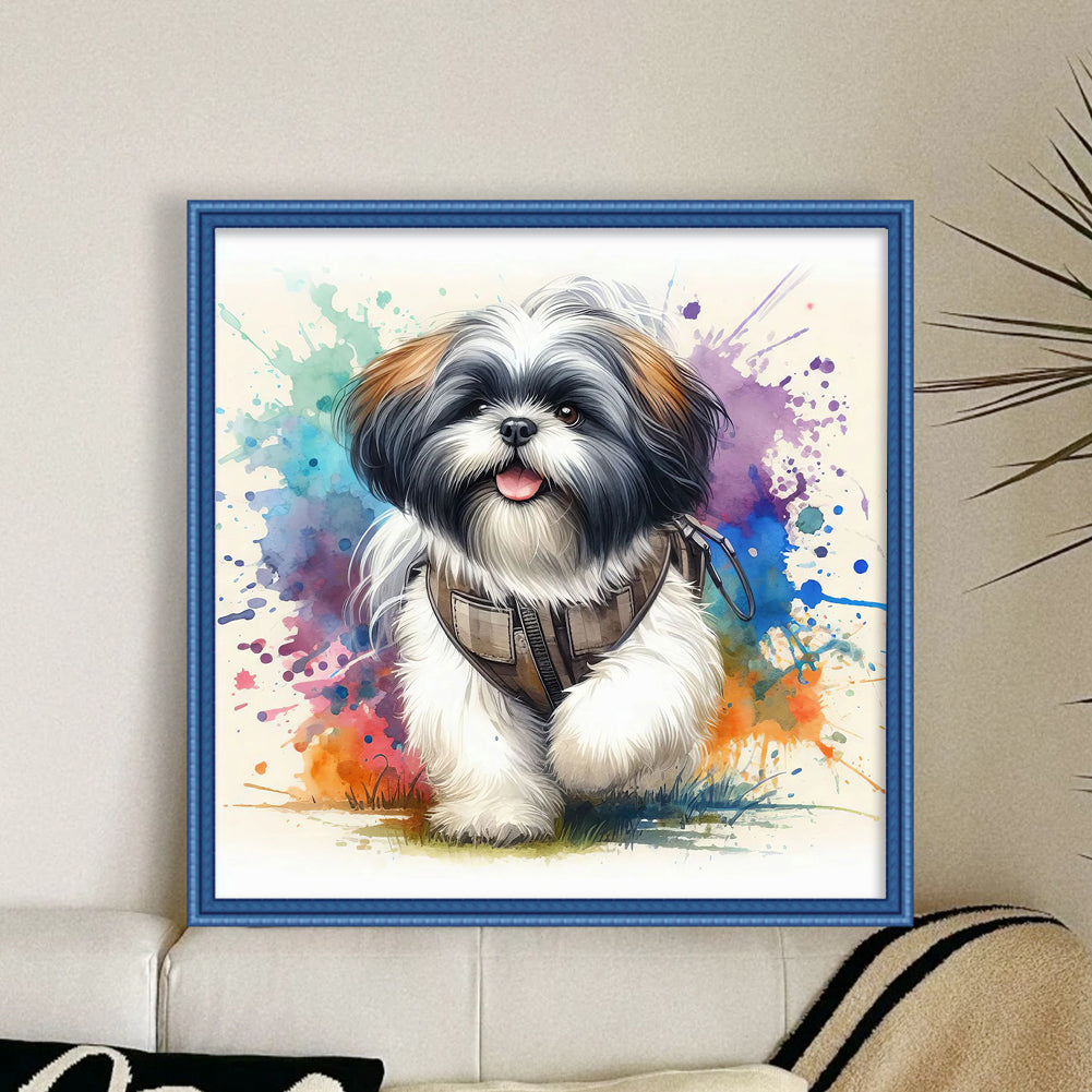Running Dog - Full 11CT Stamped Cross Stitch 40x40CM - Yishu