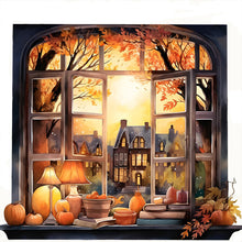 Load image into Gallery viewer, Autumn Window Scenery 40*40CM(Canvas) Full Round Drill Diamond Painting