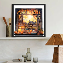 Load image into Gallery viewer, Autumn Window Scenery 40*40CM(Canvas) Full Round Drill Diamond Painting