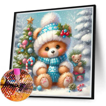 Load image into Gallery viewer, Christmas For A Bear In Winter Clothes 30*30CM(Canvas) Full Round Drill Diamond Painting