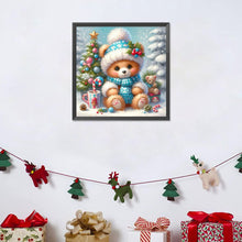 Load image into Gallery viewer, Christmas For A Bear In Winter Clothes 30*30CM(Canvas) Full Round Drill Diamond Painting