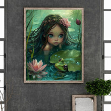 Load image into Gallery viewer, Frog Girl With Lotus Leaves 40*50CM(Canvas) Full Round Drill Diamond Painting