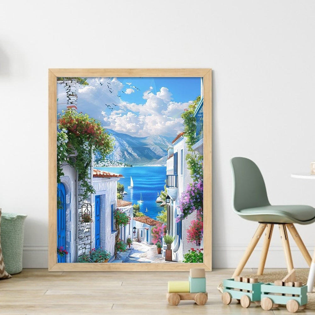 Seaside Villa - Full 11CT Stamped Cross Stitch 40x50CM - Huacan
