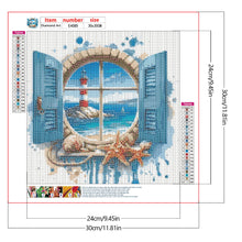 Load image into Gallery viewer, Lighthouse On The Sea Outside The Window 30*30CM(Canvas) Full Round Drill Diamond Painting