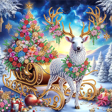 Load image into Gallery viewer, Christmas Atmosphere With Sleigh And Reindeer 30*30CM(Canvas) Partial Special Shaped Drill Diamond Painting