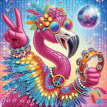 Load image into Gallery viewer, Funny Flamingo 30*30CM(Canvas) Partial Special Shaped Drill Diamond Painting