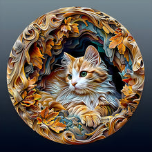 Load image into Gallery viewer, Paper-Cut Cat 30*30CM(Canvas) Full Round Drill Diamond Painting
