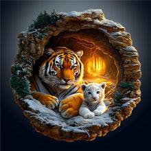 Load image into Gallery viewer, Cave Tiger 30*30CM(Canvas) Full Round Drill Diamond Painting