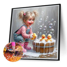 Load image into Gallery viewer, Cute Little Girl 40*40CM(Canvas) Full Round Drill Diamond Painting