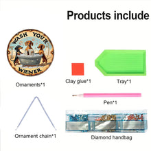 Load image into Gallery viewer, Hot Dog Dachshund 2D Flat DIY Diamond Art Pendant Window Hanging Art Home Decor