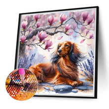 Load image into Gallery viewer, Magnolia Dachshund 40*40CM(Canvas) Full Round Drill Diamond Painting