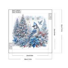 Load image into Gallery viewer, Christmas Tree Bluebird 30*30CM(Canvas) Partial Special Shaped Drill Diamond Painting