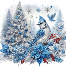 Load image into Gallery viewer, Christmas Tree Bluebird 30*30CM(Canvas) Partial Special Shaped Drill Diamond Painting