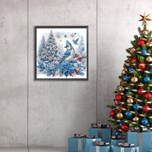 Load image into Gallery viewer, Christmas Tree Bluebird 30*30CM(Canvas) Partial Special Shaped Drill Diamond Painting