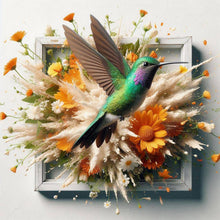Load image into Gallery viewer, 3D Picture Frame Hummingbird 40*40CM(Canvas) Full Round Drill Diamond Painting