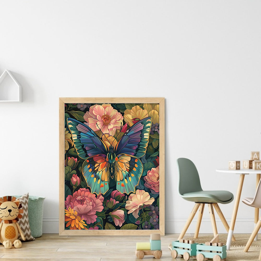 Colorful Butterflies - Full 9CT Stamped Cross Stitch - Bead Embroidery 30x40CM/11.81x15.75in