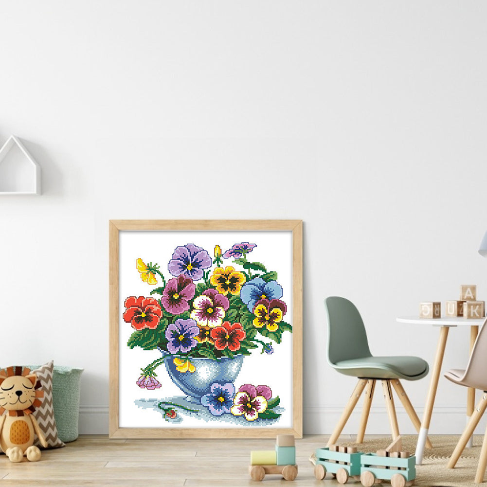 Six-color Orchid - Partial 9CT Stamped Cross Stitch - Bead Embroidery 38x52CM/14.96x20.47in