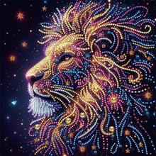 Load image into Gallery viewer, Starry Animals Lion 30*30CM(Canvas) Partial Special Shaped Drill Diamond Painting