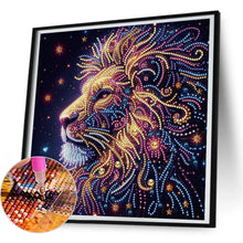 Load image into Gallery viewer, Starry Animals Lion 30*30CM(Canvas) Partial Special Shaped Drill Diamond Painting