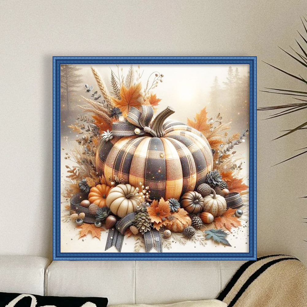 Autumn Pumpkin - Full 11CT Stamped Cross Stitch 40x40CM - Yishu
