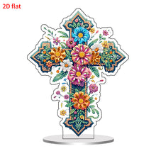 Load image into Gallery viewer, 2D Flat Print Flower Cross DIY Table Top Diamond Painting Ornament Kits