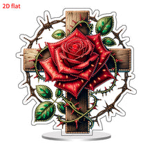 Load image into Gallery viewer, 2D Flat Print Flower Cross DIY Table Top Diamond Painting Ornament Kits