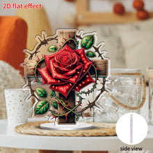 Load image into Gallery viewer, 2D Flat Print Flower Cross DIY Table Top Diamond Painting Ornament Kits