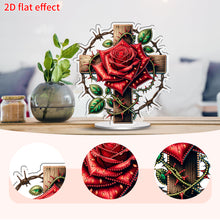 Load image into Gallery viewer, 2D Flat Print Flower Cross DIY Table Top Diamond Painting Ornament Kits