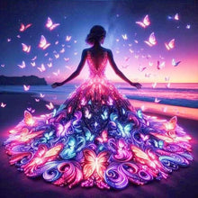 Load image into Gallery viewer, Butterfly Girl 30*30CM(Picture) Full Square Drill Diamond Painting
