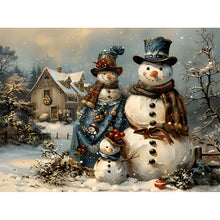 Load image into Gallery viewer, Winter Snowman 40*30CM(Canvas) Full Round Drill Diamond Painting