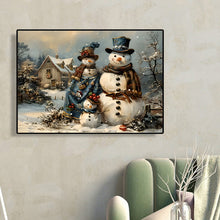 Load image into Gallery viewer, Winter Snowman 40*30CM(Canvas) Full Round Drill Diamond Painting