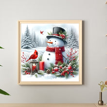 Load image into Gallery viewer, Winter Snowman 30*30CM(Canvas) Full Round Drill Diamond Painting