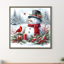 Load image into Gallery viewer, Winter Snowman 30*30CM(Canvas) Full Round Drill Diamond Painting