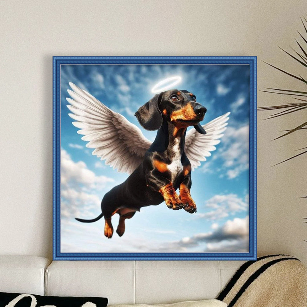 Angel Dachshund-Dog - Full 11CT Stamped Cross Stitch 40x40CM - Band