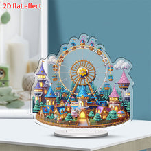 Load image into Gallery viewer, Acrylic 2D Flat Castle Ferris Wheel DIY Table Top Diamond Painting Ornament Kits