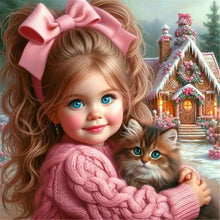 Load image into Gallery viewer, Blue-Eyed Cute Girl 40*40CM(Canvas) Full Round Drill Diamond Painting