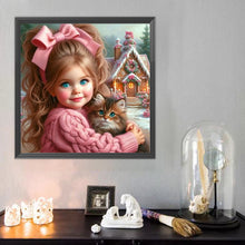 Load image into Gallery viewer, Blue-Eyed Cute Girl 40*40CM(Canvas) Full Round Drill Diamond Painting