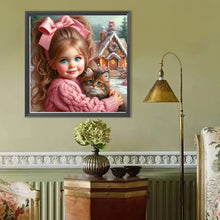 Load image into Gallery viewer, Blue-Eyed Cute Girl 40*40CM(Canvas) Full Round Drill Diamond Painting