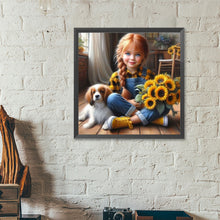 Load image into Gallery viewer, Blue-Eyed Cute Girl 40*40CM(Canvas) Full Round Drill Diamond Painting