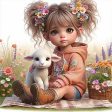 Load image into Gallery viewer, Blue-Eyed Cute Girl 40*40CM(Canvas) Full Round Drill Diamond Painting