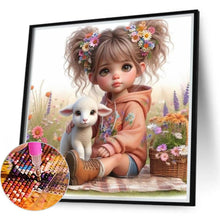 Load image into Gallery viewer, Blue-Eyed Cute Girl 40*40CM(Canvas) Full Round Drill Diamond Painting