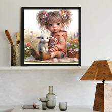 Load image into Gallery viewer, Blue-Eyed Cute Girl 40*40CM(Canvas) Full Round Drill Diamond Painting